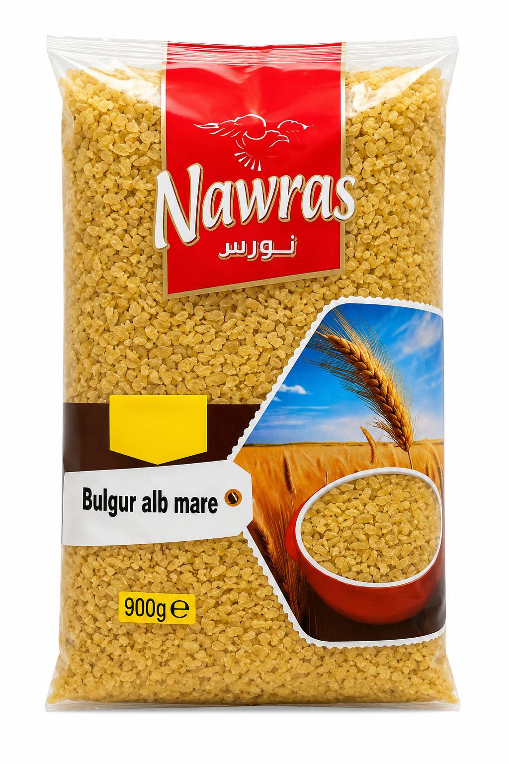 Nawras Bulgur Alb Mare 900g – Bulgur Premium cu Granulație Mare din Grâu Dur