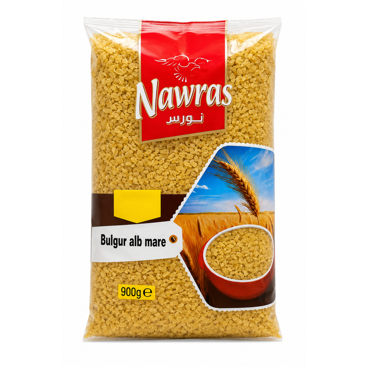 Nawras Bulgur Alb Mare 900g – Bulgur Premium cu Granulație Mare din Grâu Dur