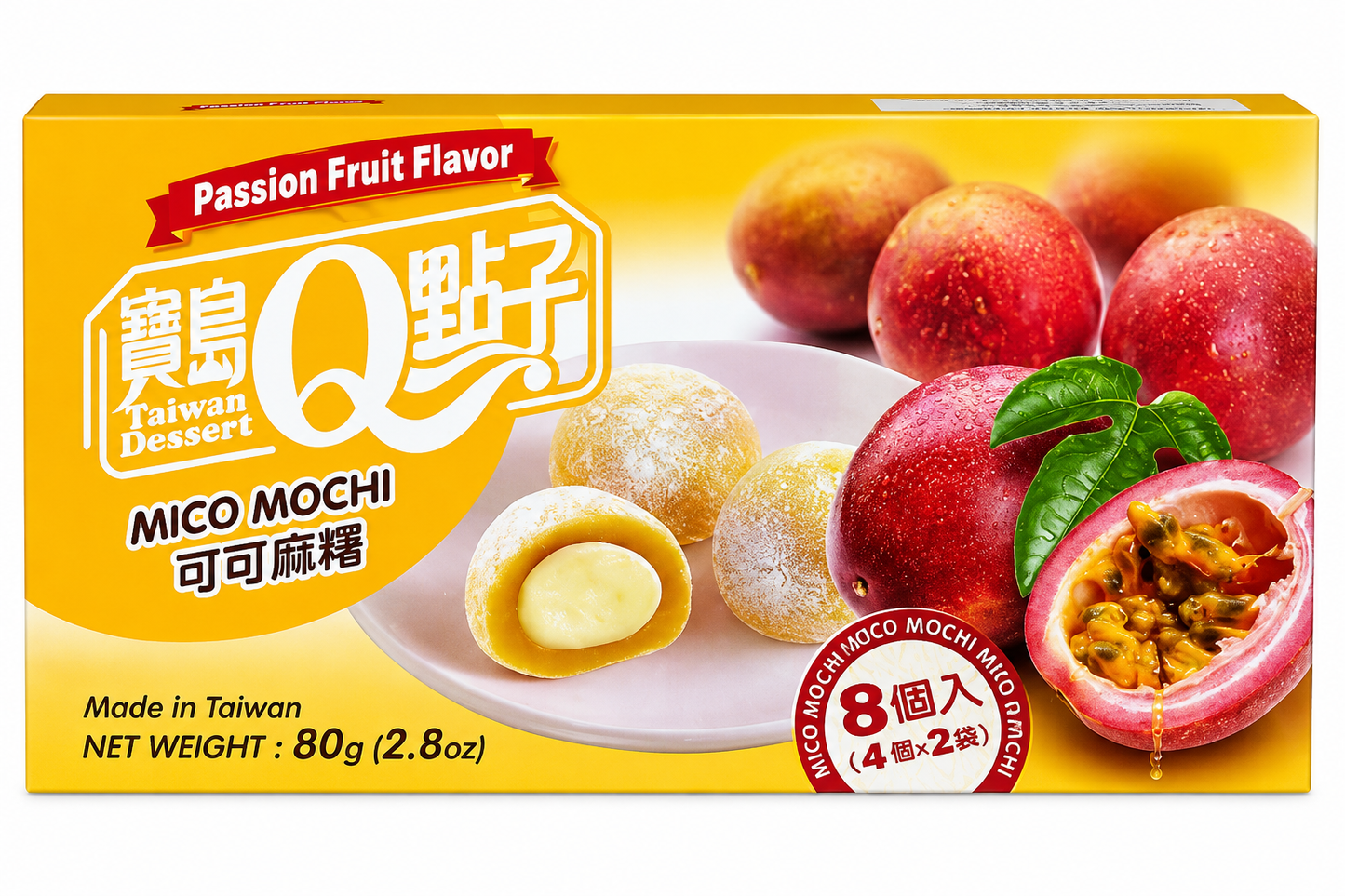 Mico Mochi cu Fructul Pasiunii – Desert Tradițional Taiwanez din Orez 80g