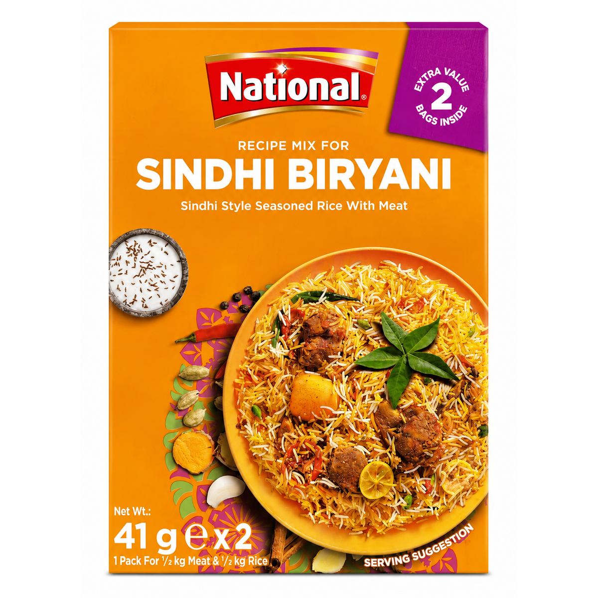 National Sindhi Biryani Recipe Mix 2x41g – Mix de Condimente pentru Sindhi Biryani