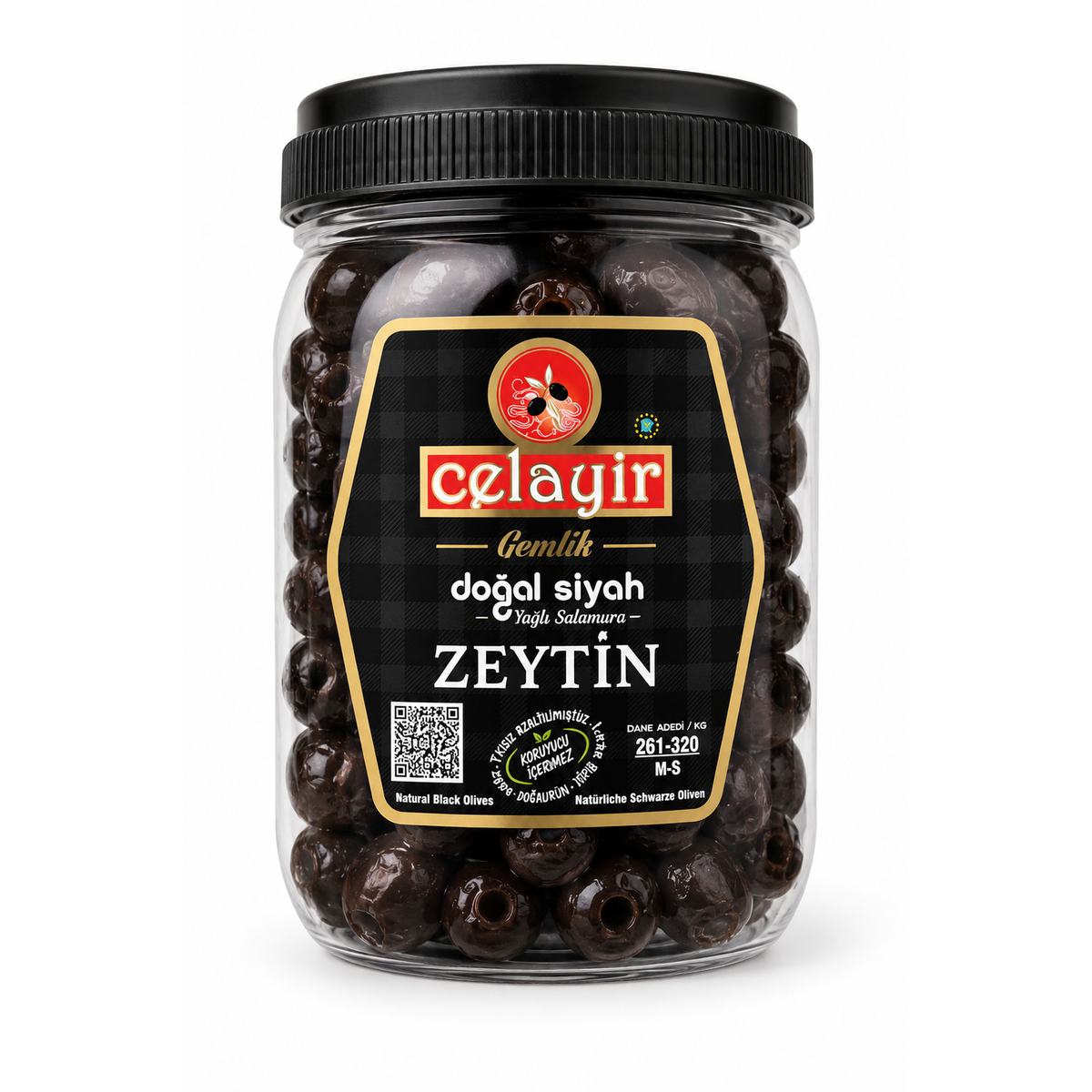 Çelayir Gemlik Măsline Negre Naturale în Saramură 800g