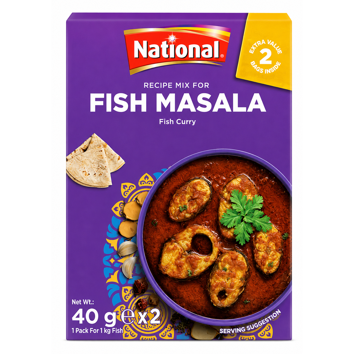 National Fish Masala Recipe Mix 2x40g – Mix de Condimente pentru Fish Curry