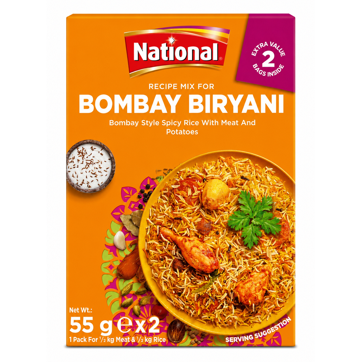 National Bombay Biryani Recipe Mix 2x55g – Mix de Condimente pentru Bombay Biryani