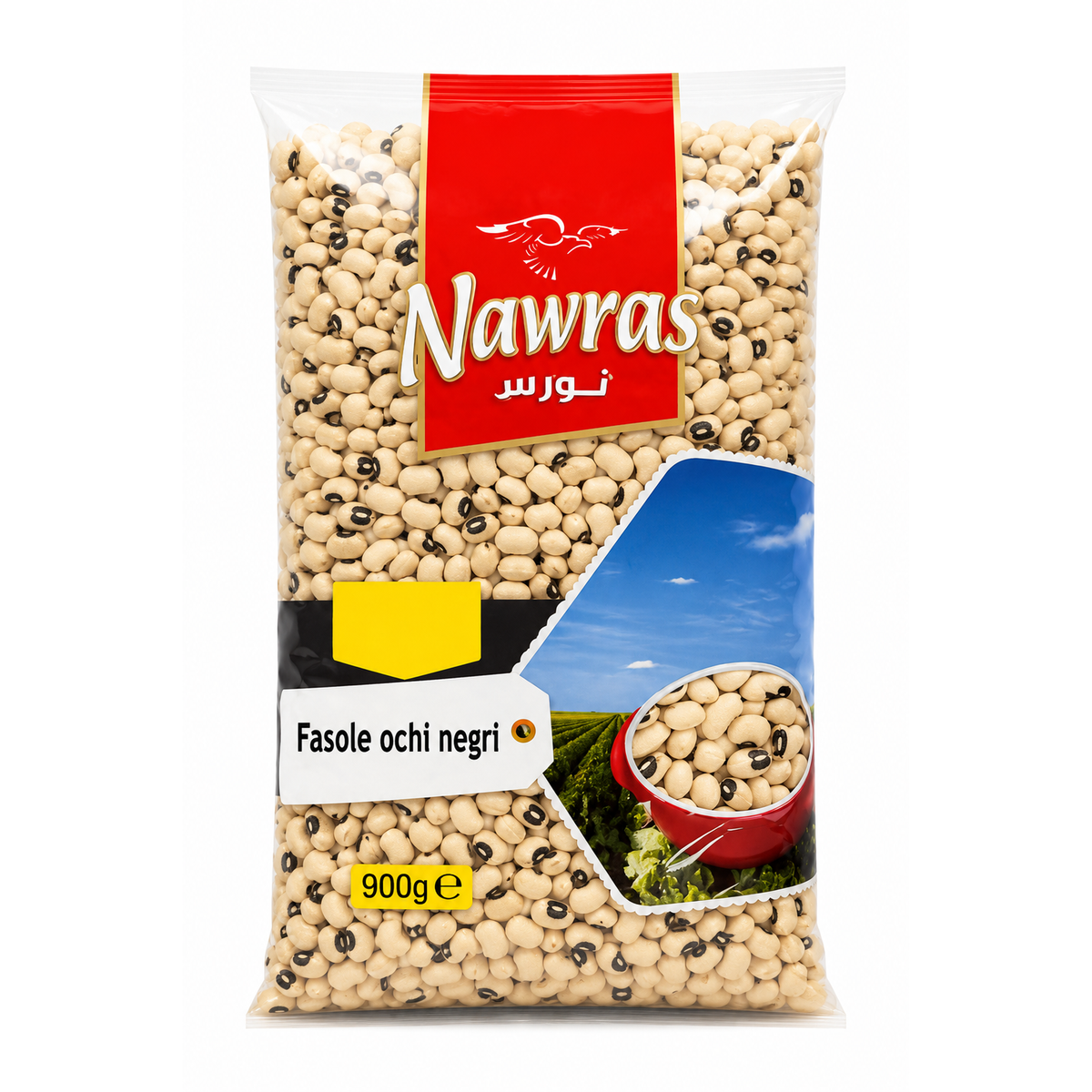 Nawras Fasole Ochi Negri 900g – Black Eyed Beans Premium