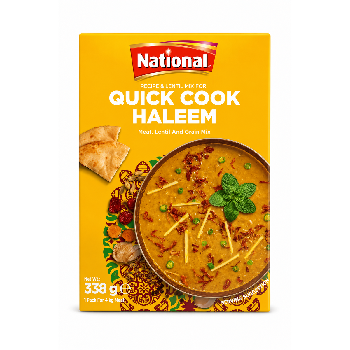 National Quick Cook Haleem 338g – Mix pentru Haleem cu Linte, Cereale și Condimente