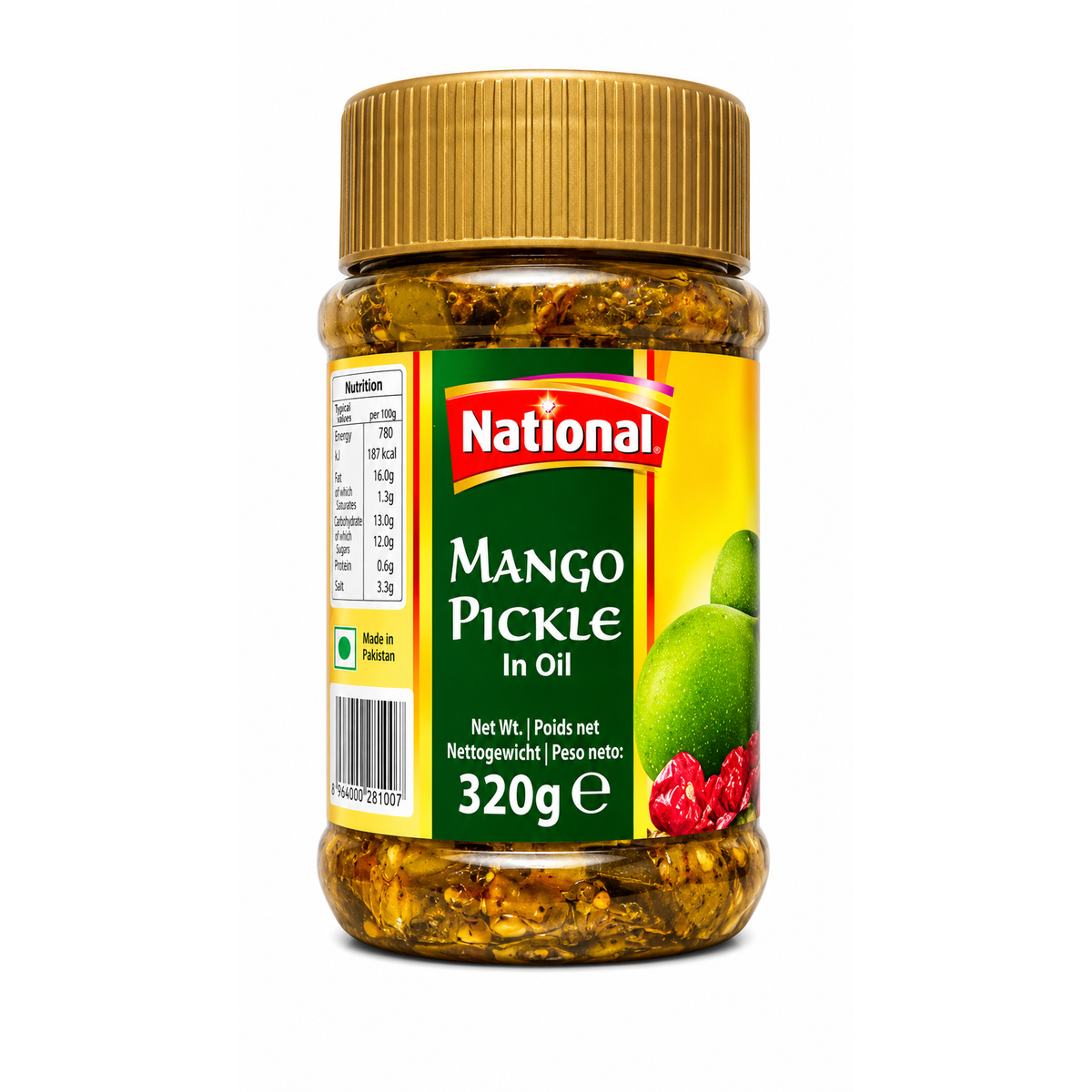 National Mango Pickle in Oil 320g – Murături de Mango în Ulei, Stil Asiatic