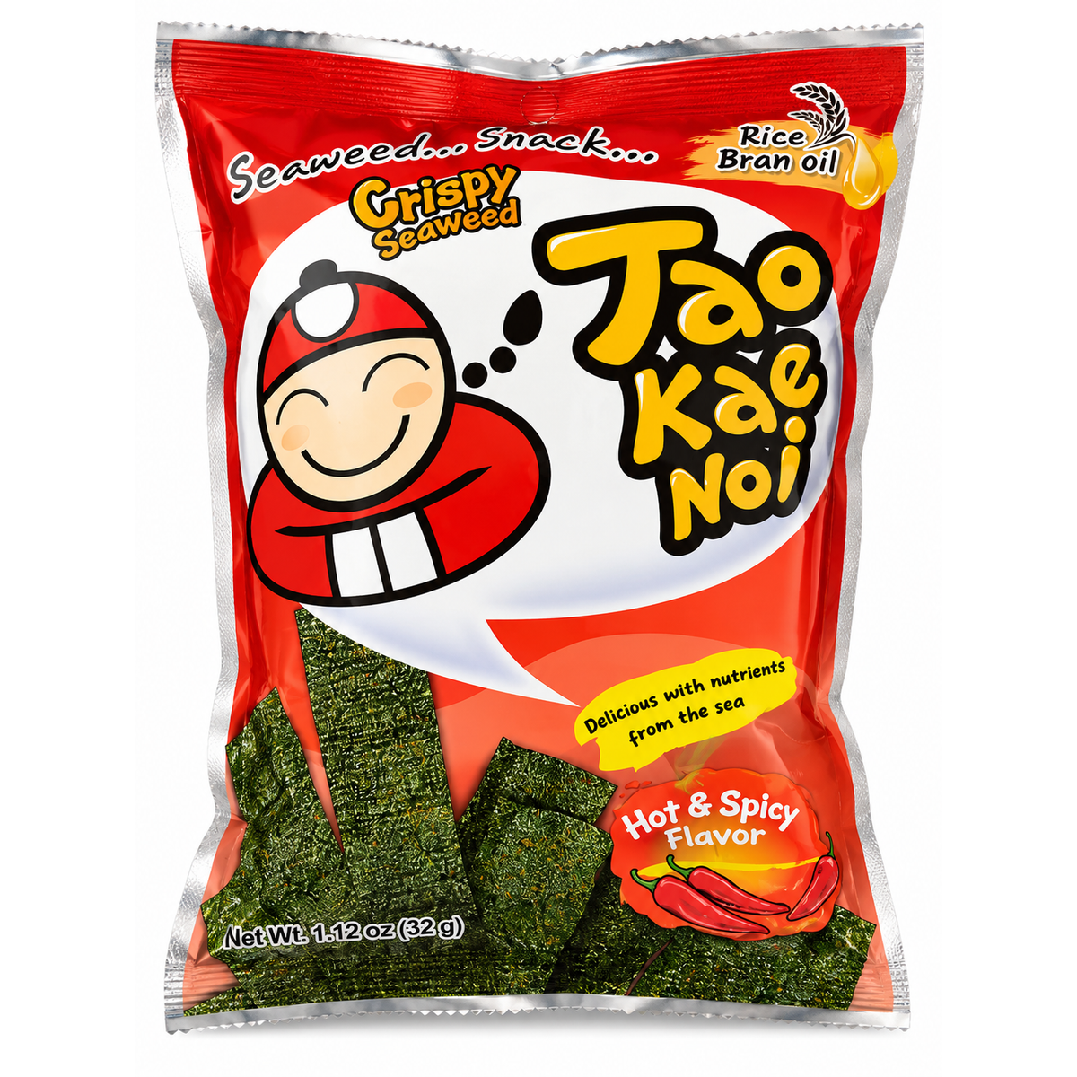 Tao Kae Noi Crispy Seaweed Hot & Spicy – Alge Marine Crocante Picante 32g