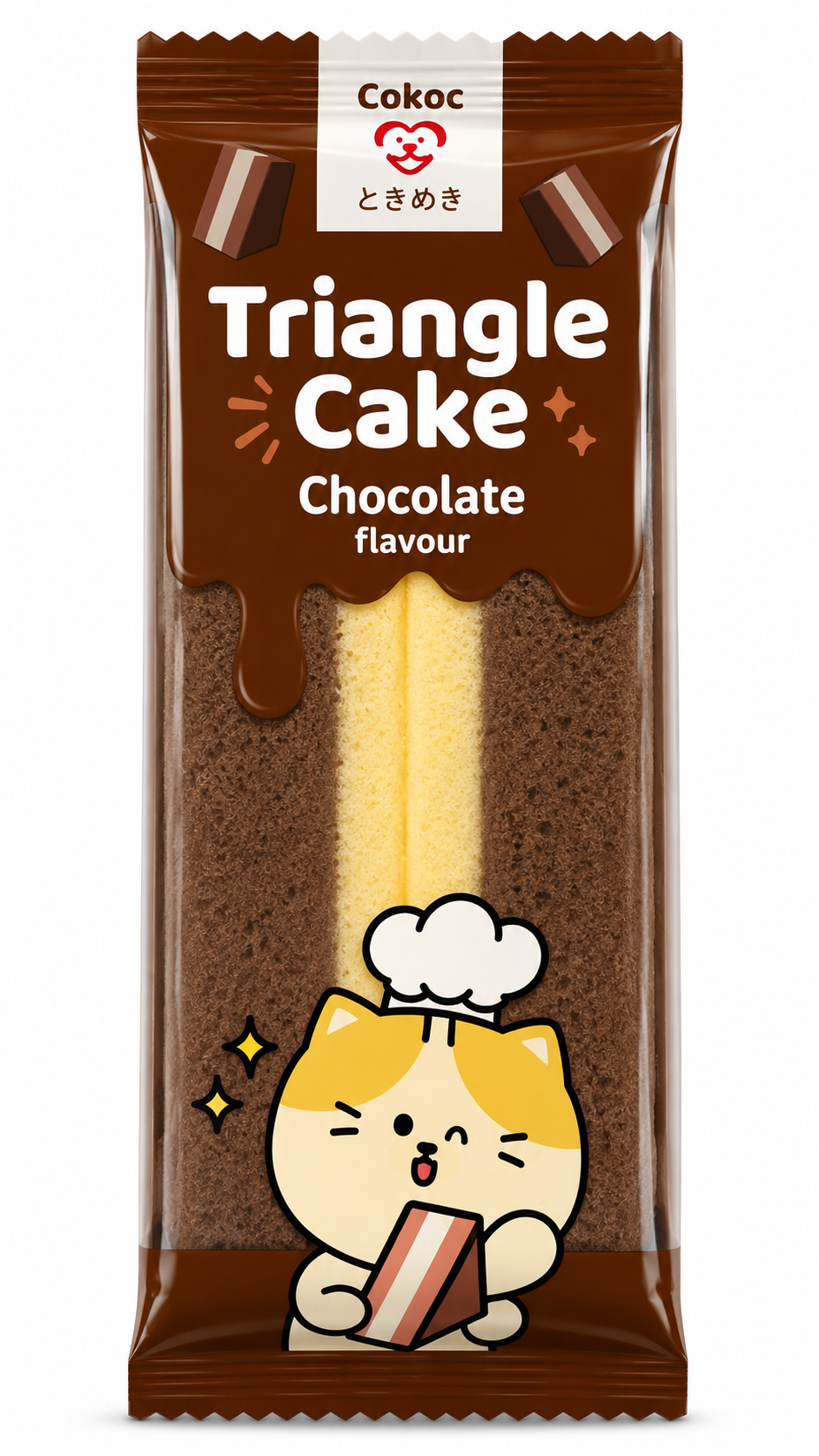 Triangle Cake cu Aromă de Ciocolată – Prăjitură Pufoasă Tip Sandwich 120g