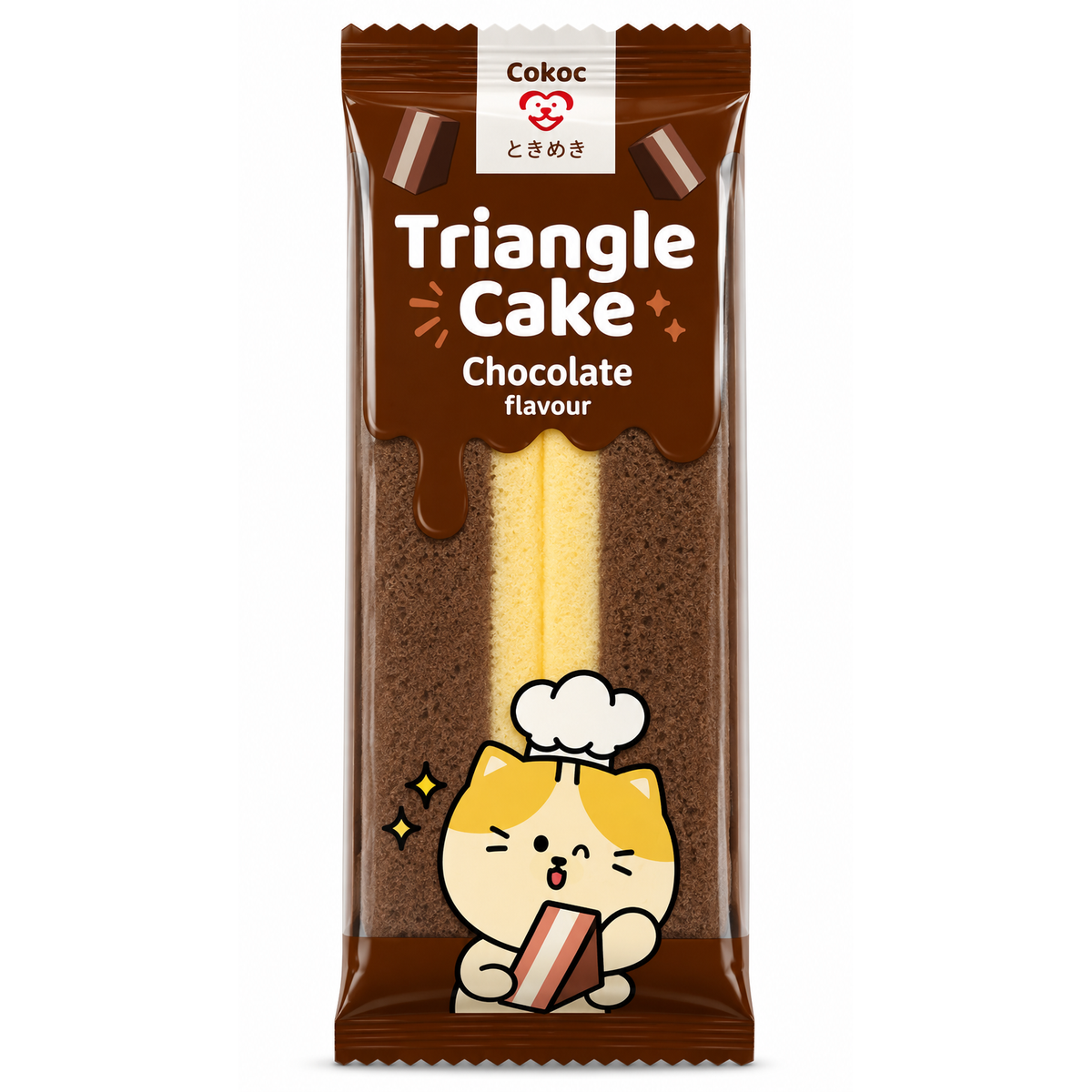 Triangle Cake cu Aromă de Ciocolată – Prăjitură Pufoasă Tip Sandwich 120g