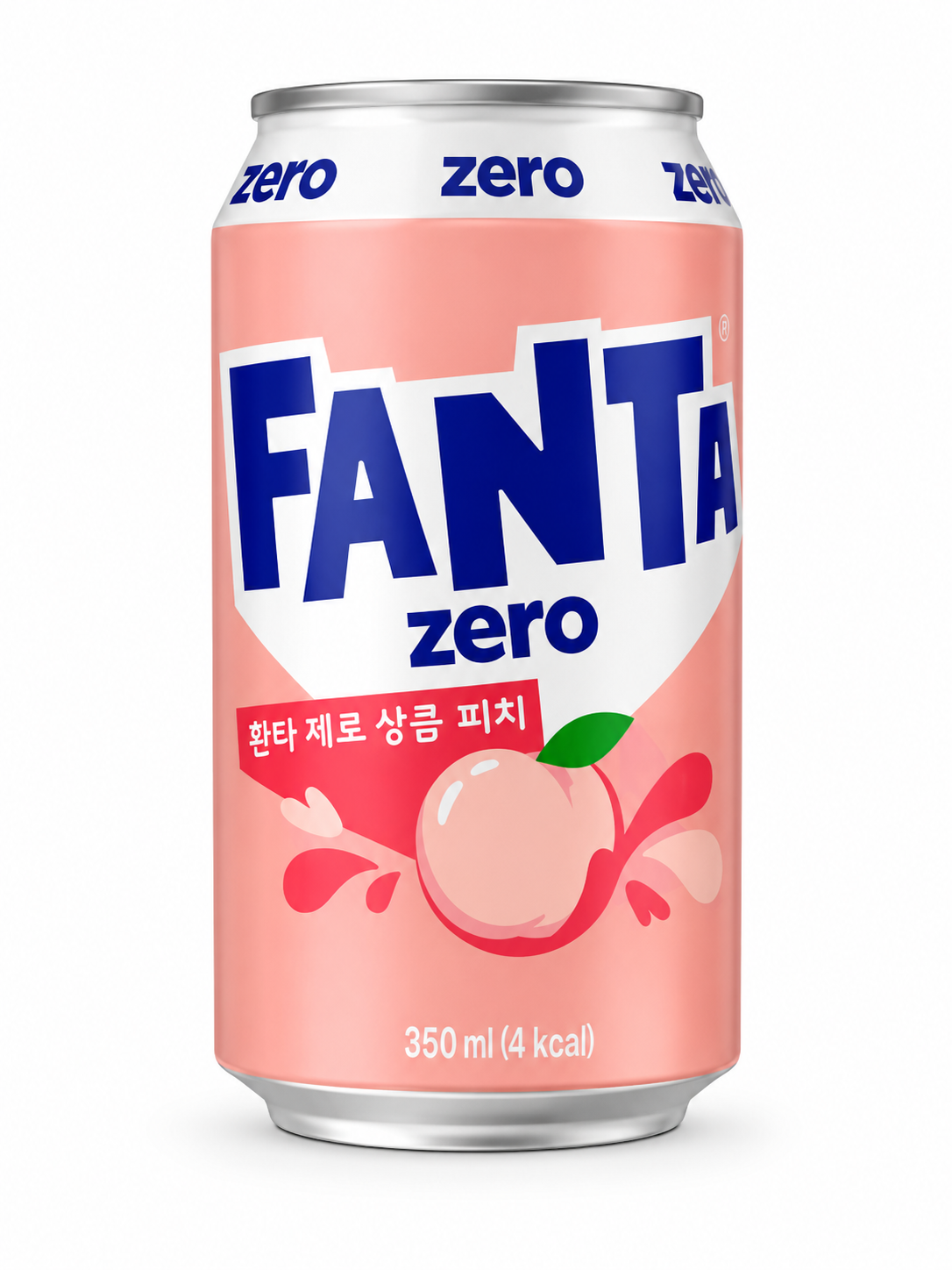 Fanta Zero Peach 350ml – Băutură carbogazoasă fără zahăr, aromă de piersică (Ediție Coreea)