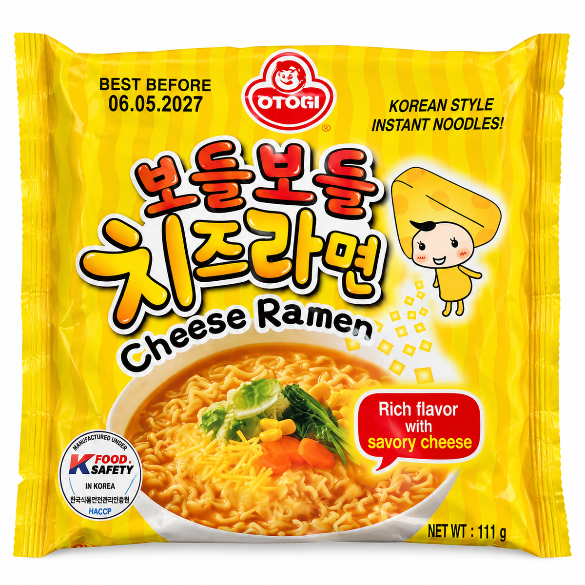 Ottogi Cheese Ramen 111 g – tăiței instant coreeni cu brânză