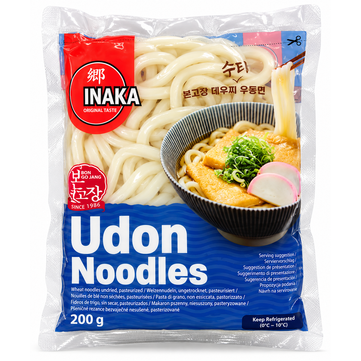 INAKA Udon Noodles 200 g – tăiței din grâu pasteurizați, nedeshidratați