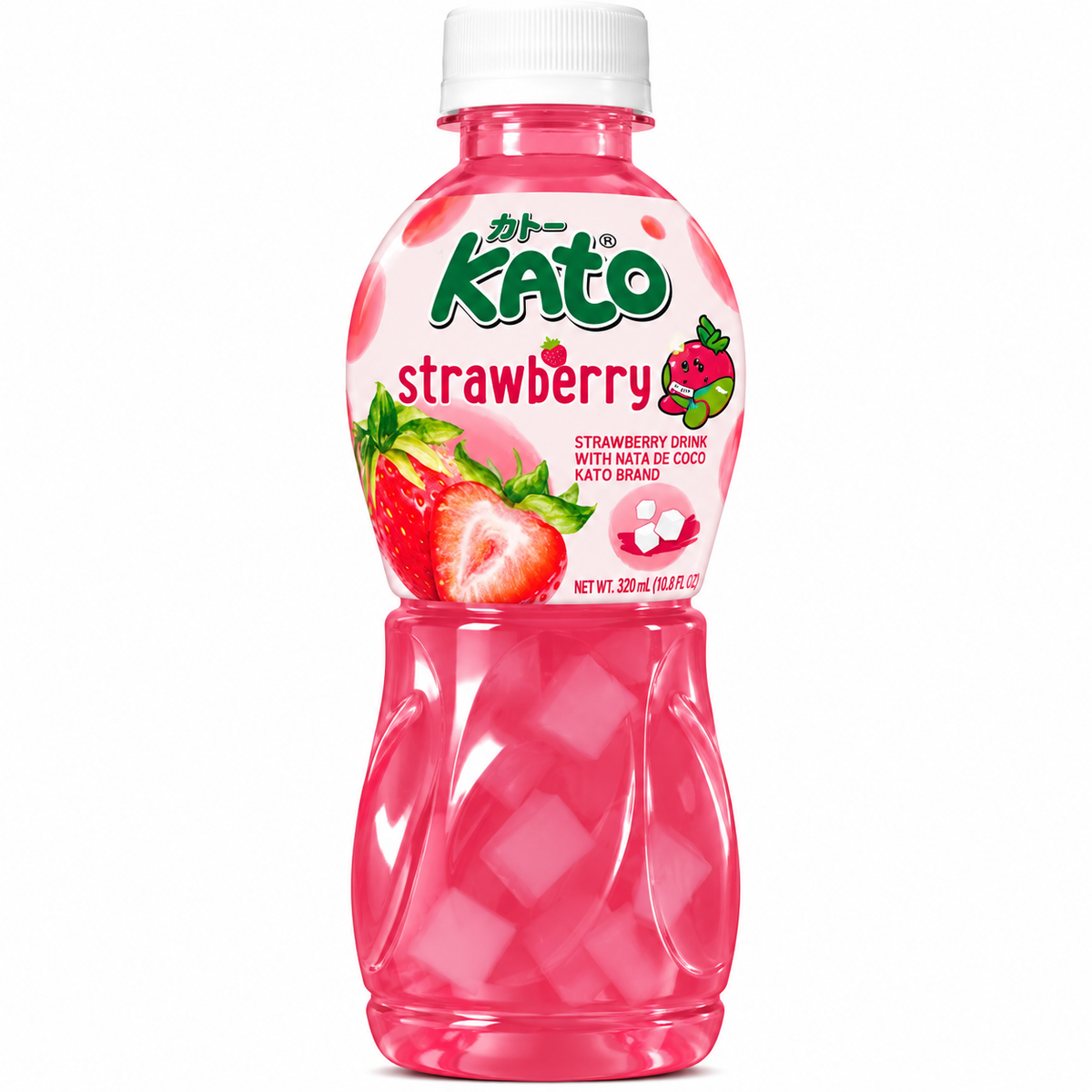 KATO Strawberry – Băutură cu Căpșuni și Nata de Coco 320 ml