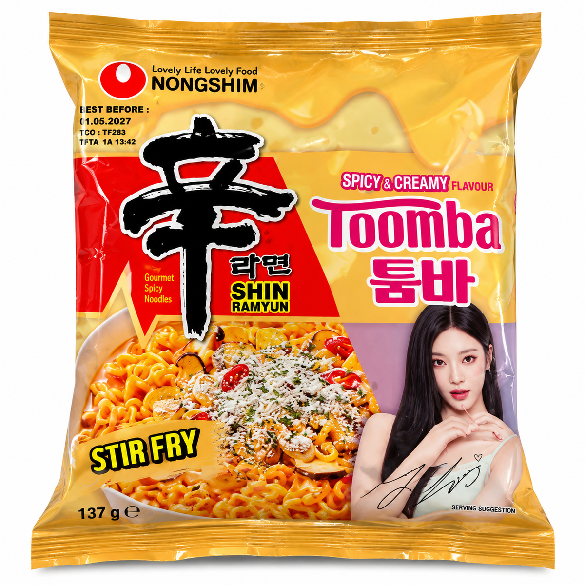 Nongshim Shin Ramyun Toomba 137 g – ramen instant coreean picant și cremos.