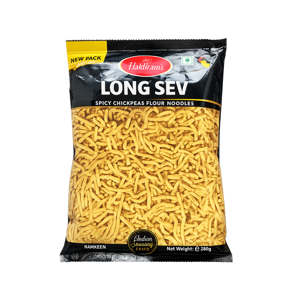 Haldiram's Long Sev 200g – Snack Indian Crocant din Făină de Năut