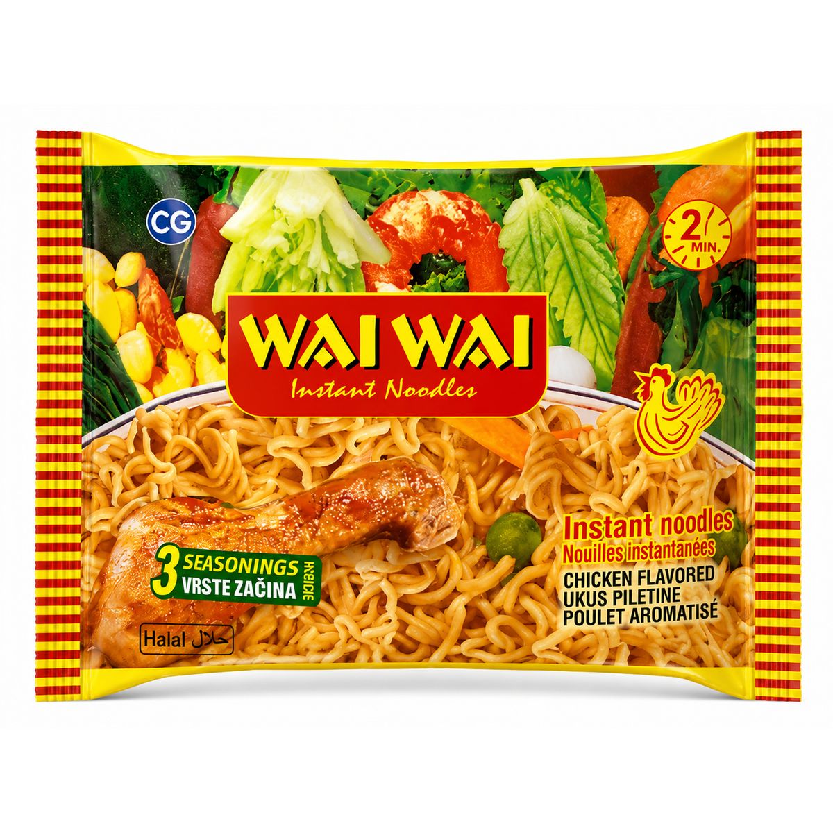 Tăiței Instant Wai Wai cu Aromă de Pui 75 g