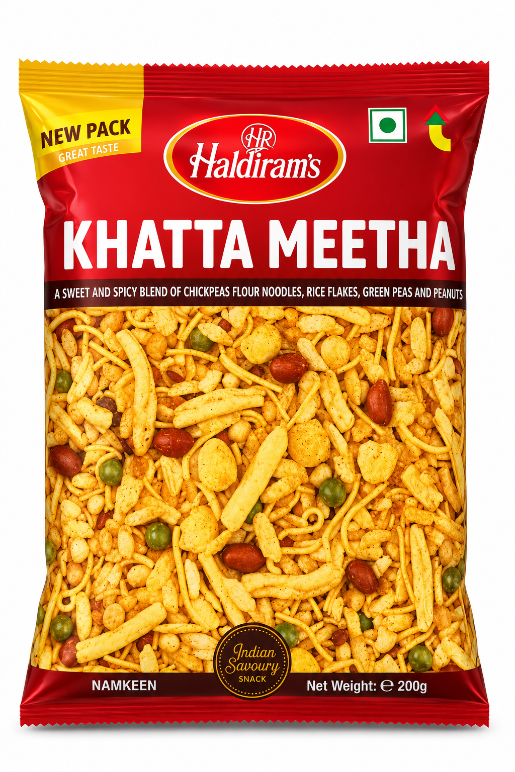 Haldiram's Khatta Meetha 200g – Mix Dulce-Picant Indian cu Arahide și Fulgi de Orez