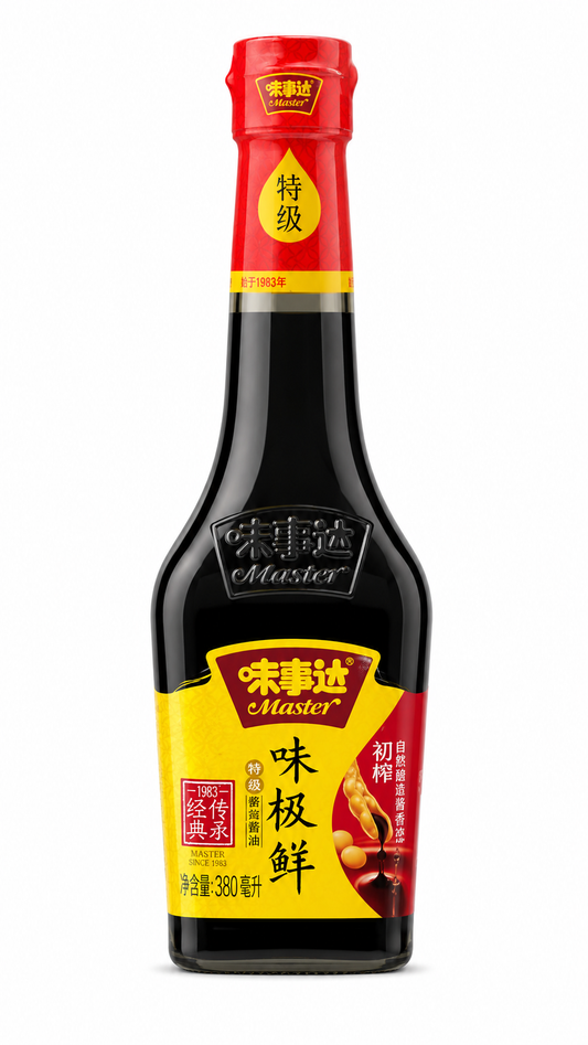 Master Sos de Soia Premium 380ml – Sos de Soia Natural Fermentat pentru Bucătăria Asiatică