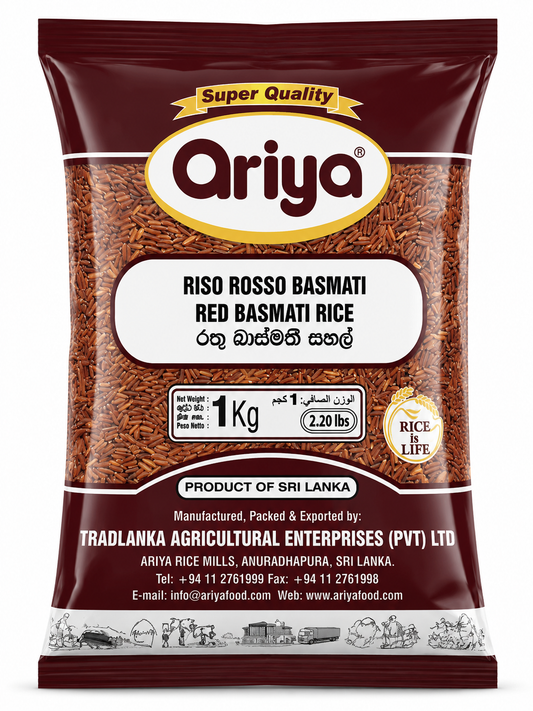 Orez Basmati Roșu Ariya 1 kg – Red Basmati Rice Premium din Sri Lanka