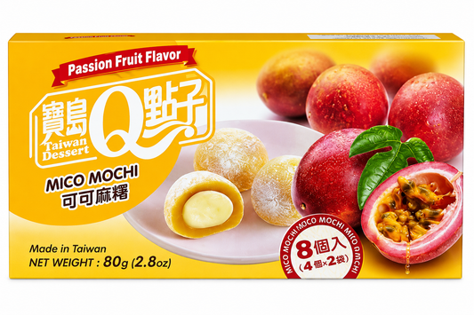 Mico Mochi cu Fructul Pasiunii – Desert Tradițional Taiwanez din Orez 80g