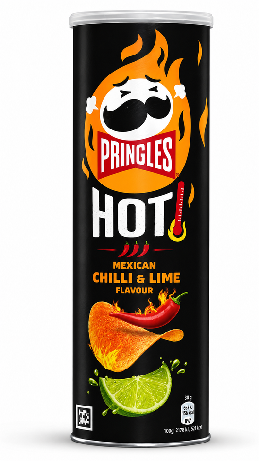 Pringles Hot Mexican Chilli & Lime 165g – Chipsuri Picante cu Chili Mexican și Lime