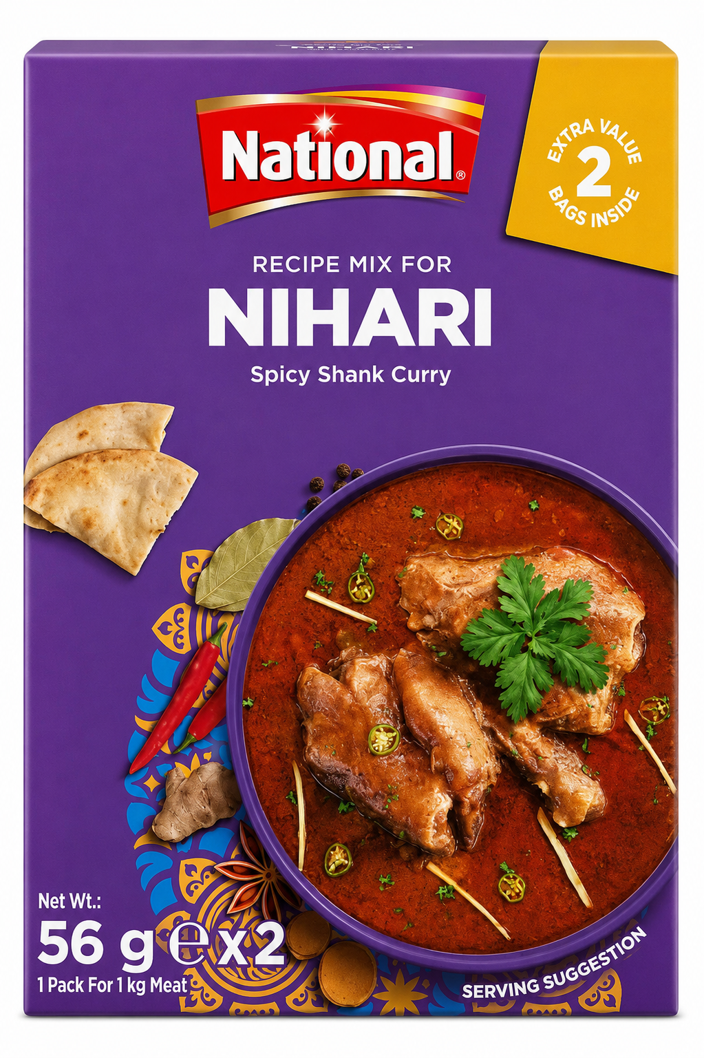 National Nihari Recipe Mix 56g x 2 – Mix de Condimente pentru Nihari Autentic