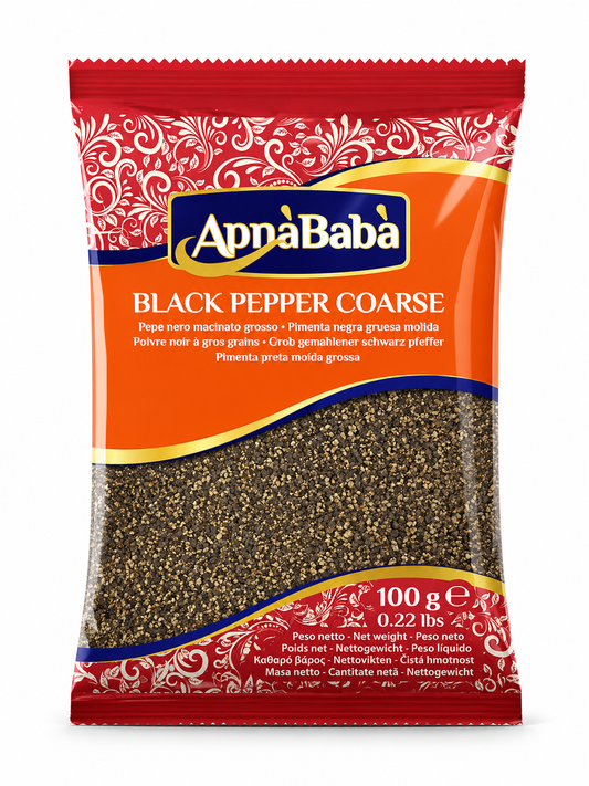 Piper Negru Granulat ApnaBaba 100 g – Black Pepper Coarse