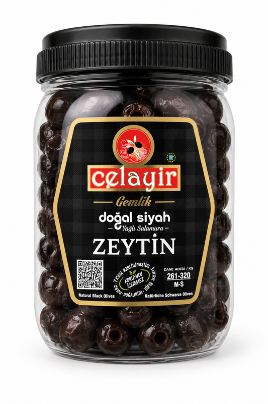 Çelayir Gemlik Măsline Negre Naturale în Saramură 800g