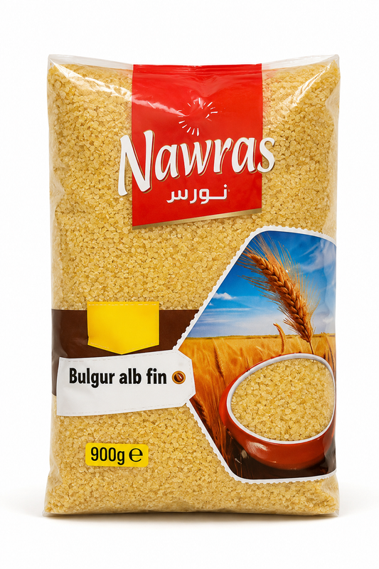 Nawras Bulgur Alb Fin 900g – Bulgur Fin din Grâu Dur pentru Rețete Tradiționale