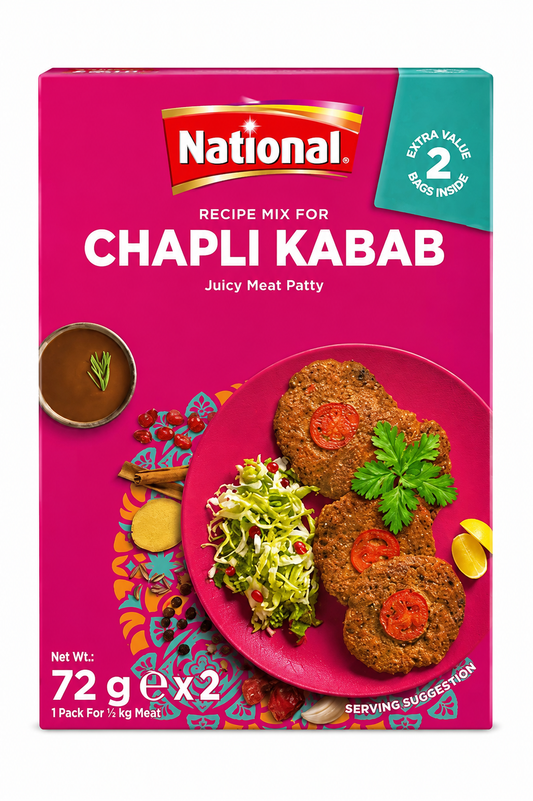 National Chapli Kabab Recipe Mix 2x72g – Mix de Condimente pentru Chapli Kabab