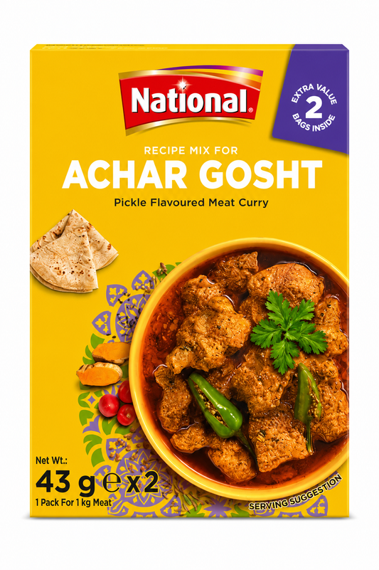 National Achar Gosht Recipe Mix 2x43g – Mix de Condimente pentru Achar Gosht