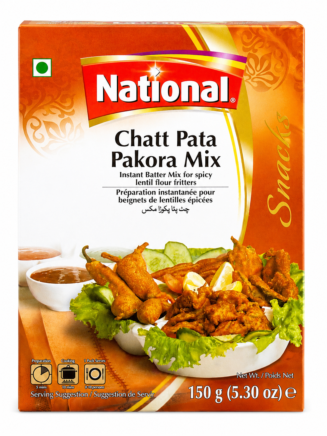National Chatt Pata Pakora Mix 150g – Mix pentru Pakora Crocantă și Condimentată