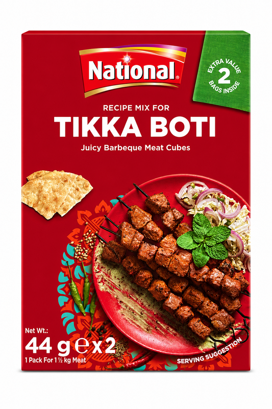 National Tikka Boti Recipe Mix 2x44g – Mix de Condimente pentru Tikka Boti la Grătar
