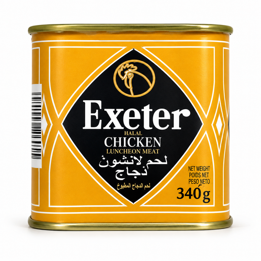 Exeter Chicken Luncheon Meat Halal 340g – Conservă din Carne de Pui, Produs din Brazilia