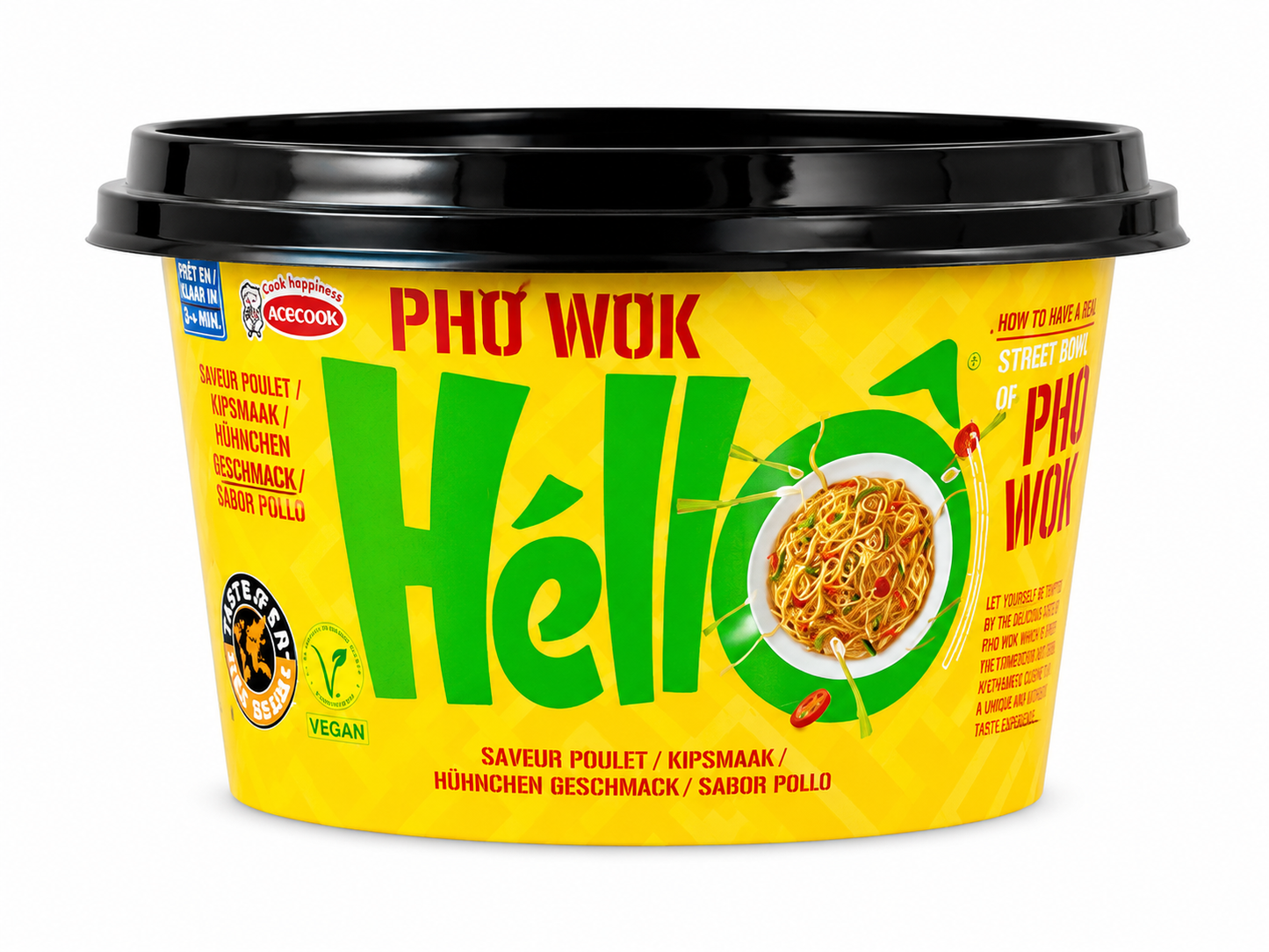 Phở Wok Hello Tăiței Instant Wok cu Aromă de Pui 76g – Vietnamese Stir Fried Noodles Chicken Flavor
