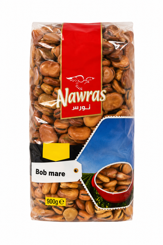 Nawras Fasole Bob Mare Uscată 900g – Boabe Mari de Fasole Bob pentru Supe, Tocănițe și Mâncăruri Tradiționale