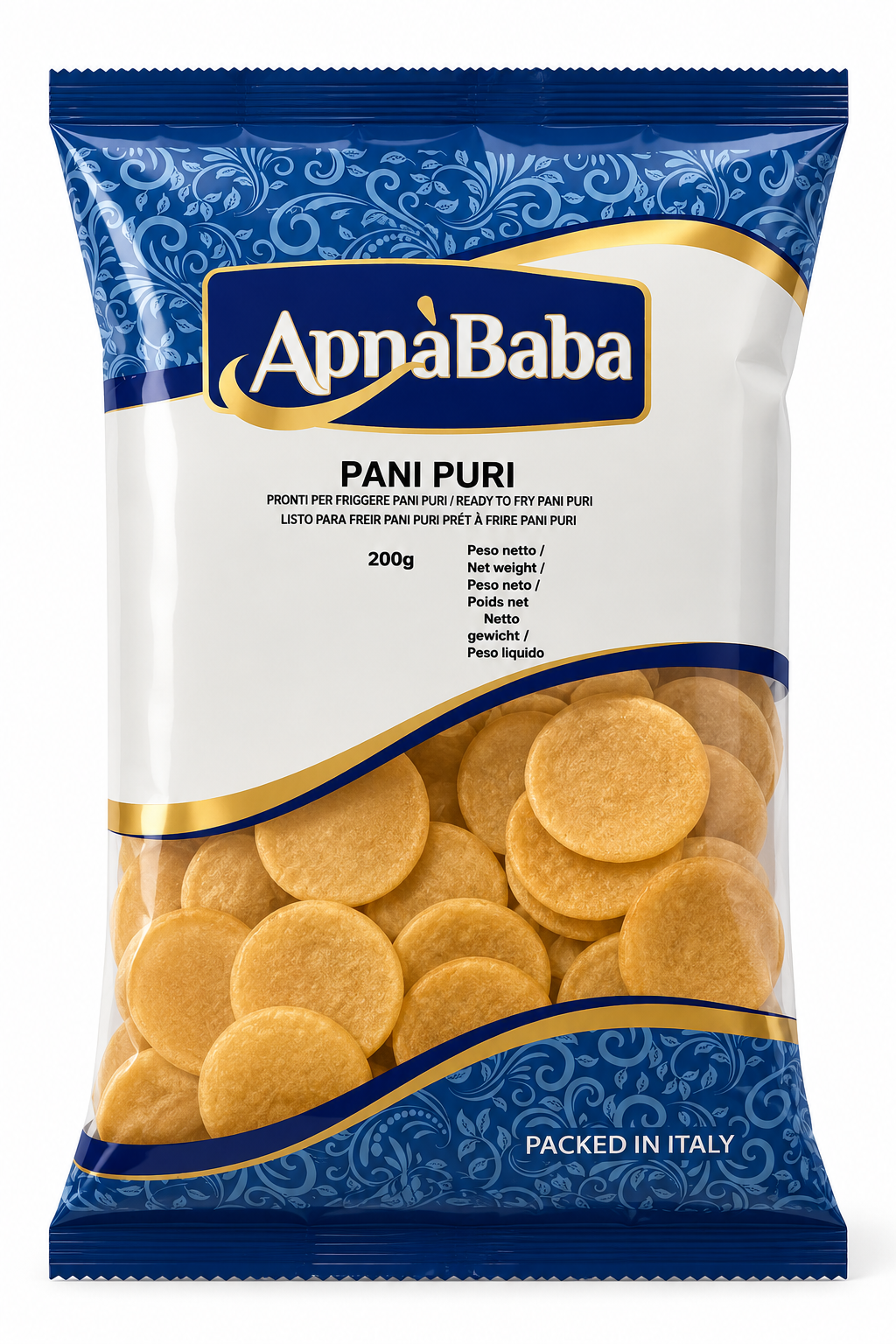 ApnaBaba Pani Puri – Coji Crocante pentru Pani Puri 200 g