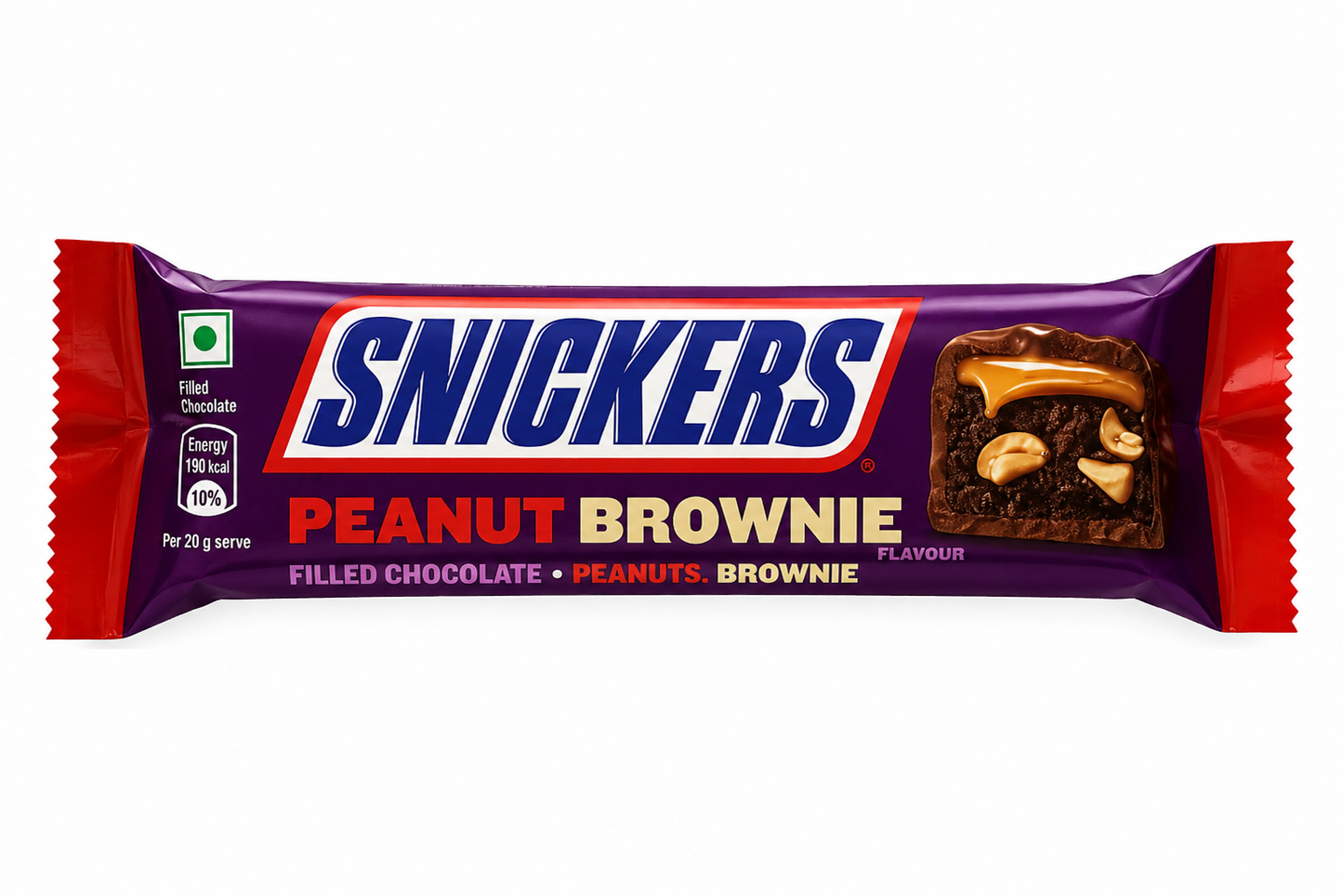 Snickers Peanut Brownie – Baton de Ciocolată cu Arahide, Caramel și Brownie 40 g