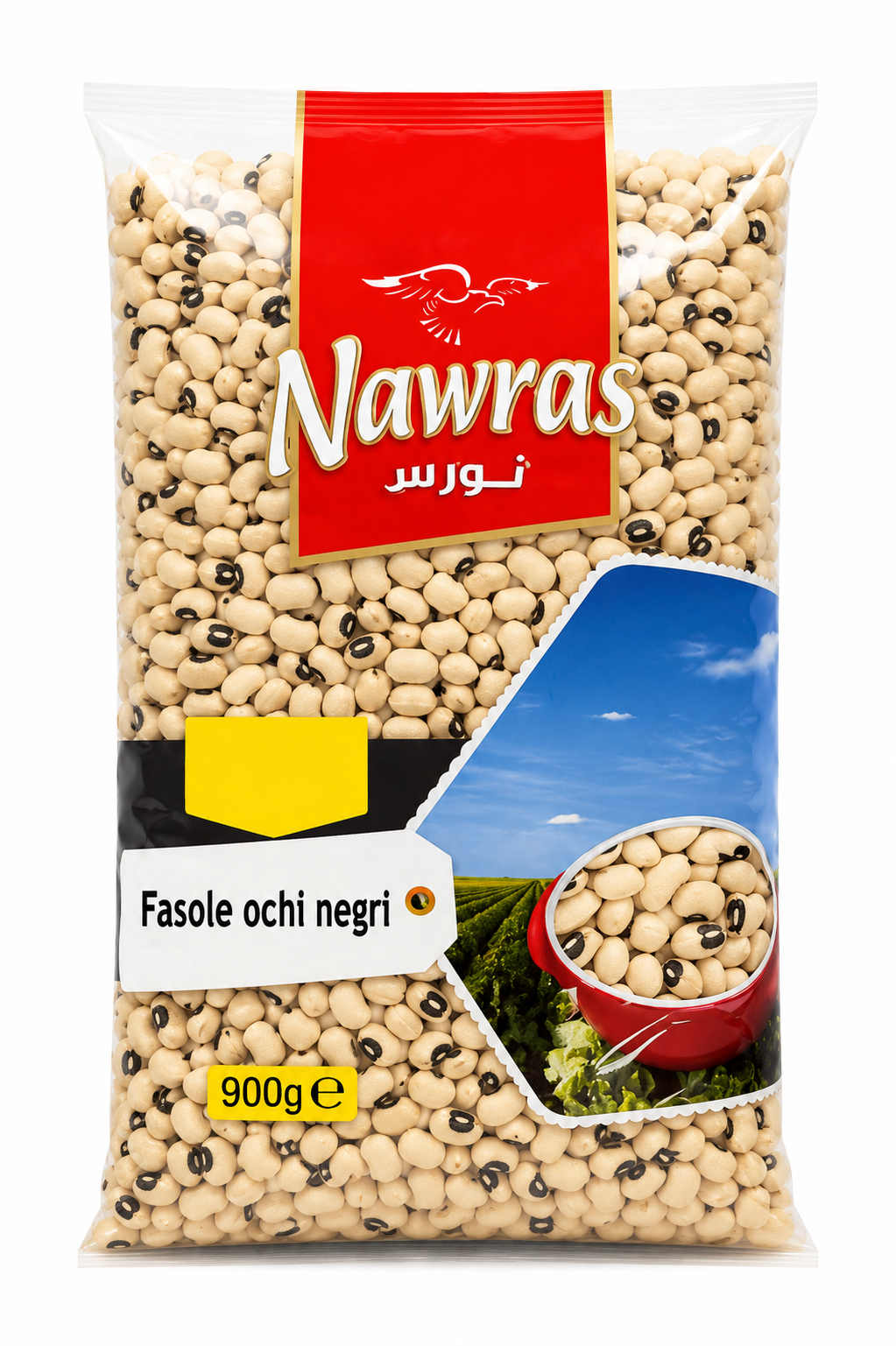 Nawras Fasole Ochi Negri 900g – Black Eyed Beans Premium