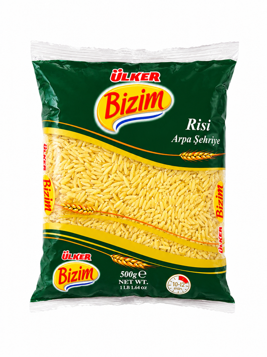 Ülker Bizim Risi (Arpa Șehriye) 500g – Paste Tip Orez pentru Supe, Pilaf și Garnituri