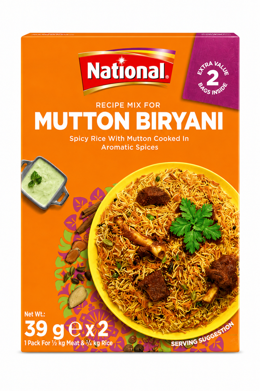 National Mutton Biryani Recipe Mix 2x39g – Mix de Condimente pentru Biryani cu Carne de Miel