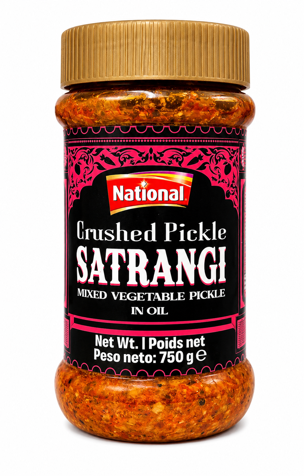 National Satrangi Crushed Pickle – Murături Mixte Mărunțite în Ulei, 750 g