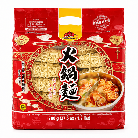 Togogen Tăiței Uscați pentru Hot Pot 780g (12 Porții) – Dried Noodles pentru Fondue Chinezesc și Supe Asiatice