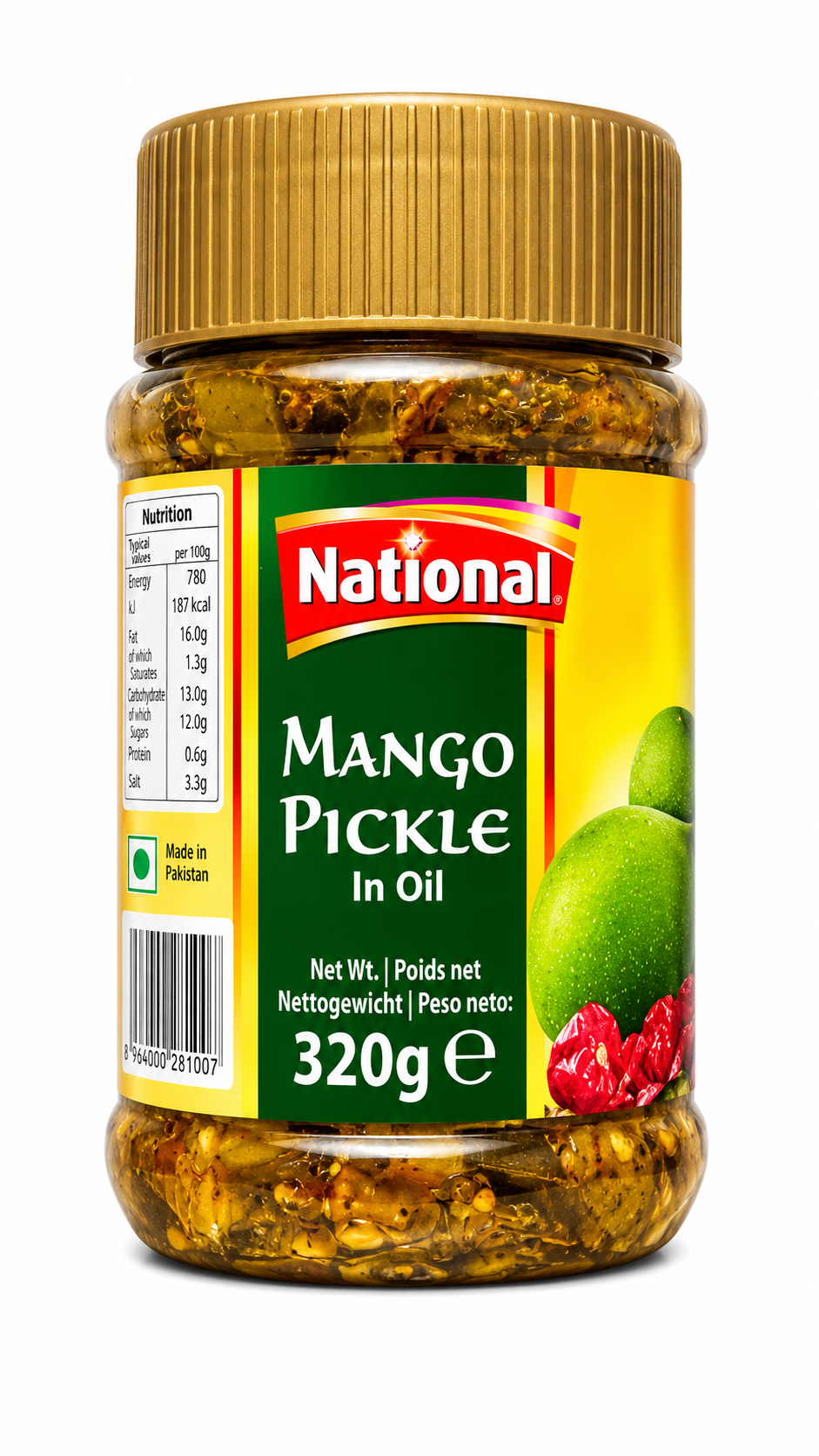 National Mango Pickle in Oil 320g – Murături de Mango în Ulei, Stil Asiatic