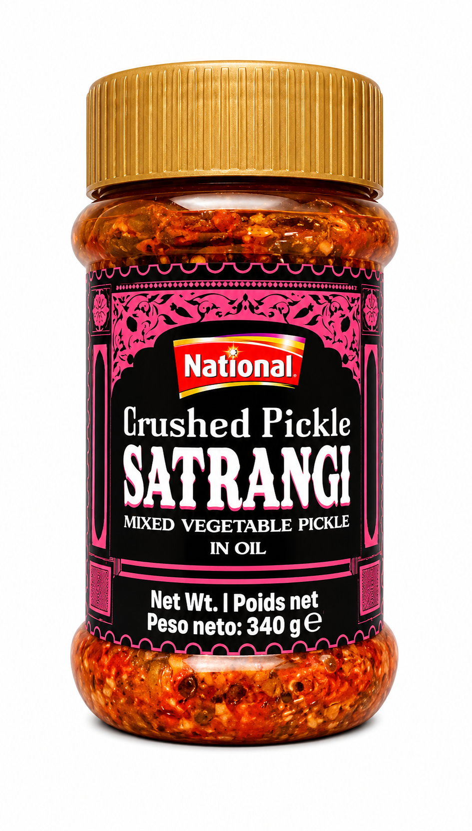National Crushed Pickle Satrangi in Oil 340g – Murături Mixte Satrangi Mărunțite în Ulei  Descriere produs: