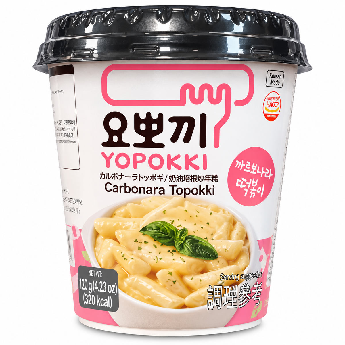 Yopokki Carbonara Topokki 120 g – tteokbokki coreean cu sos carbonara