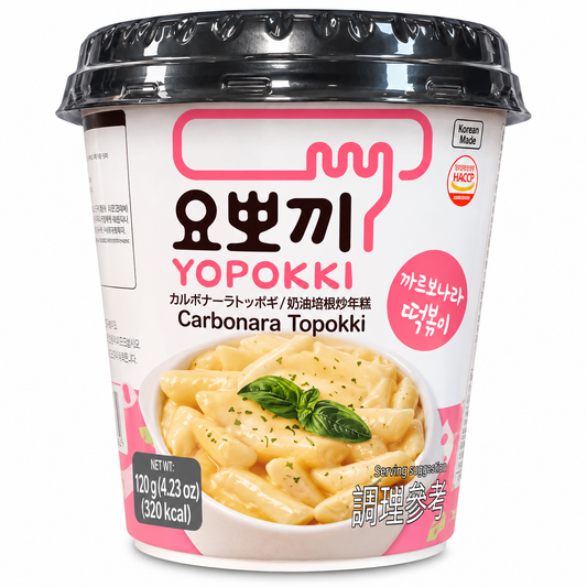 Yopokki Carbonara Topokki 120 g – tteokbokki coreean cu sos carbonara