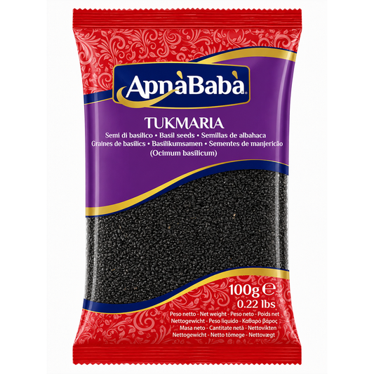 ApnaBaba Tukmaria – Semințe de Busuioc (Basil Seeds) 100 g