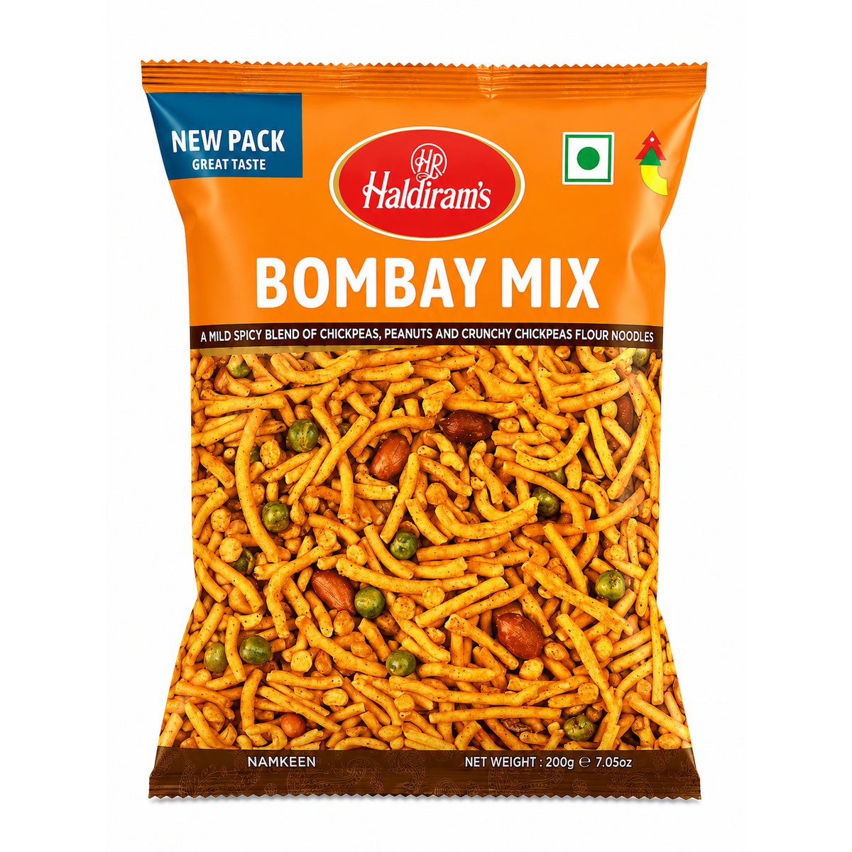 Haldiram’s Bombay Mix – Snack Indian Picant cu Năut și Arahide 200g