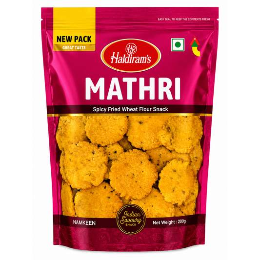 Haldiram’s Mathri – Snack Indian Crocant și Picant 200g
